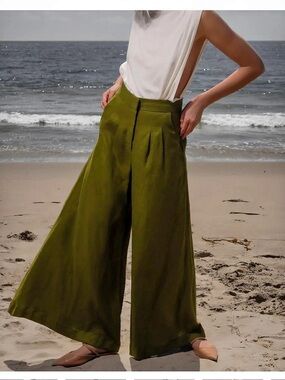 Heidi Merrick flare up Wide Leg Pants in Brown Like New